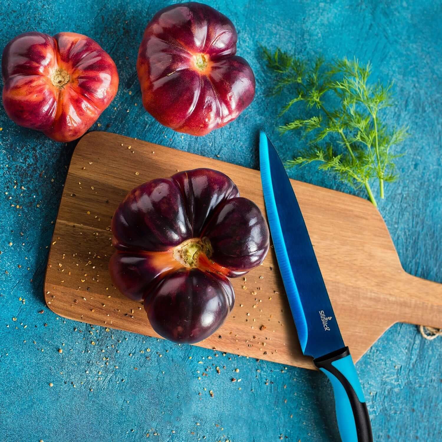 Kitchen Knife Set - Titanium Coated Blades - Zing