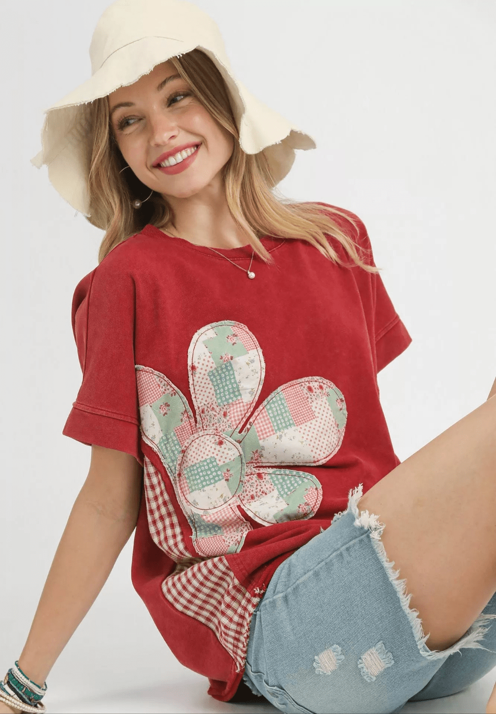 Floral Patchwork French Terry Tee