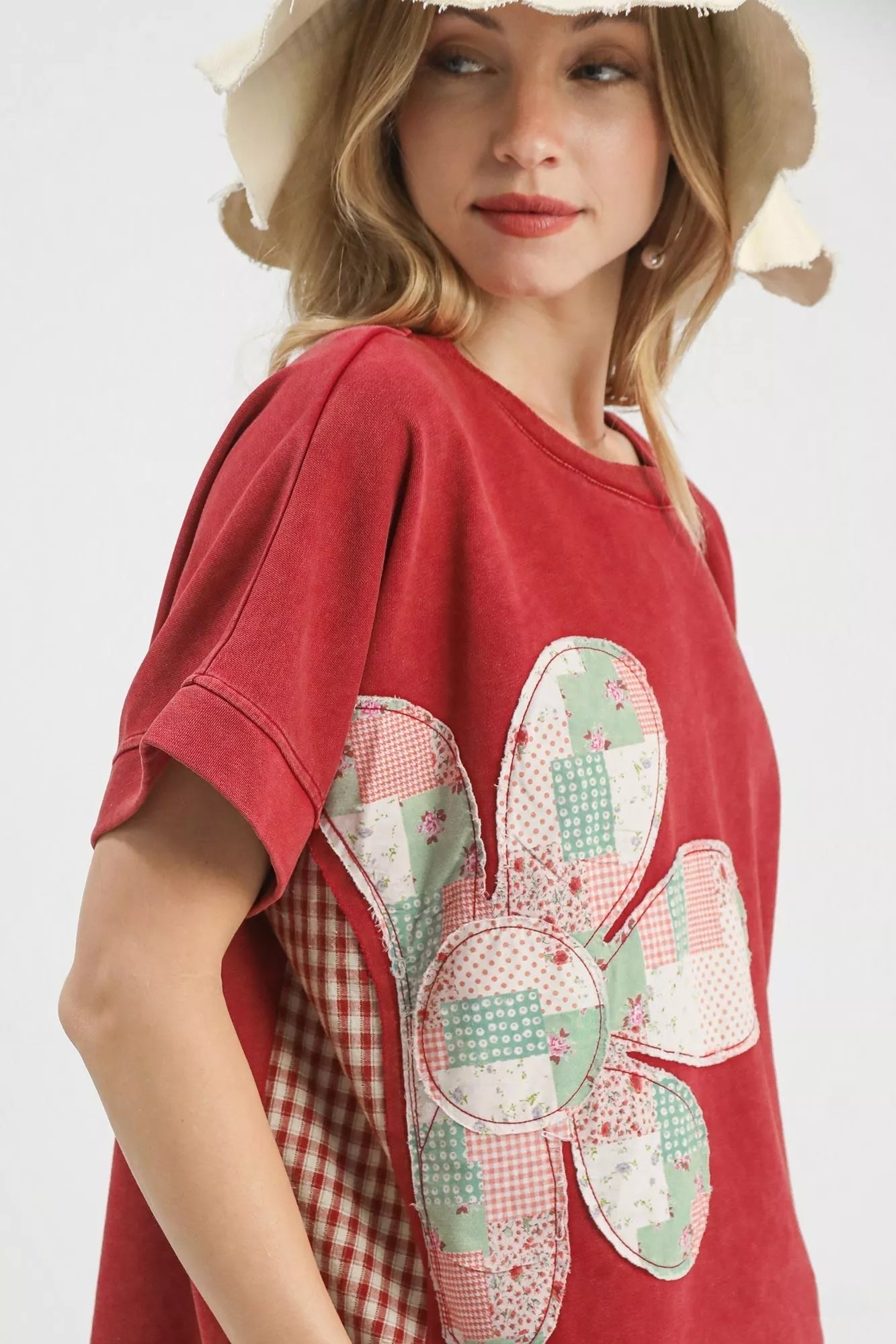 Floral Patchwork French Terry Tee